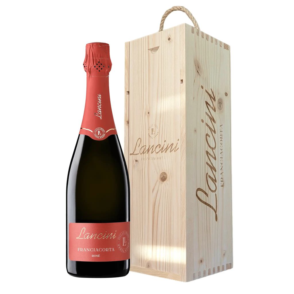 Lancini Franciacorta Rosé confezione in legno